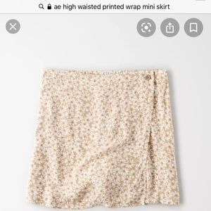 ISO ae highwaisted printed wrap mini skirt